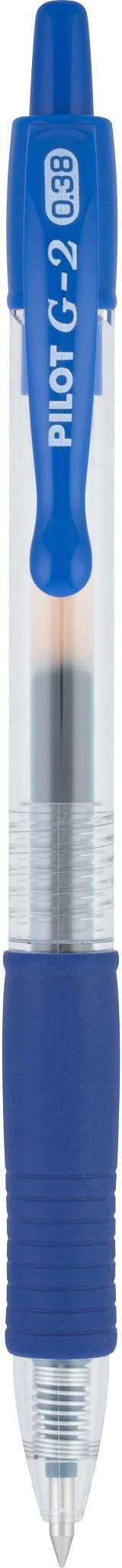 PILOT G2 Premium Rolling Ball Gel Pens, 0.38mm, Blue Ink, 12-Pack