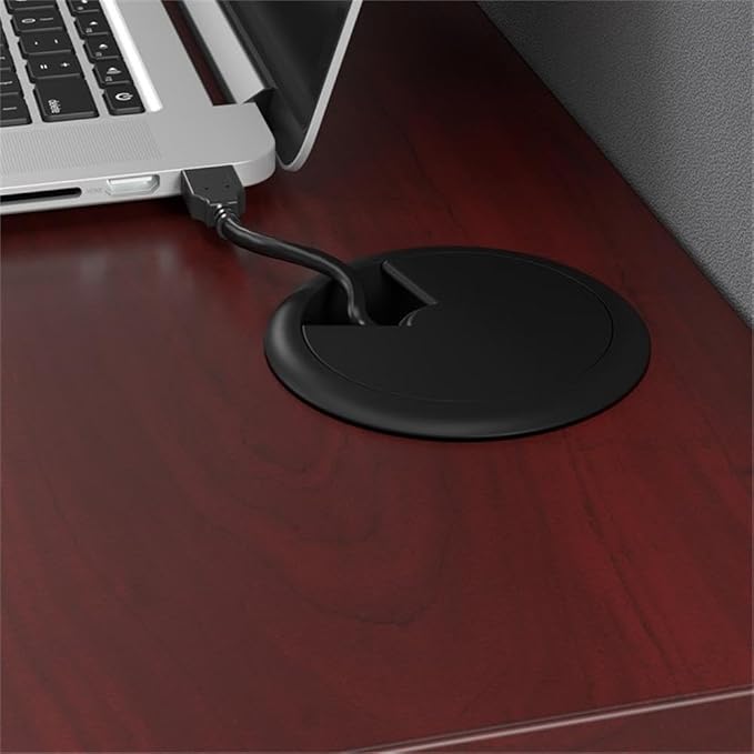 Bush Business Furniture Office in an Hour 65W L Shaped Cubicle Desk with Storage, Drawers, and Organizers in Hansen Cherry | Modern Computer Table Set with Privacy Panels for Commercial Workspace