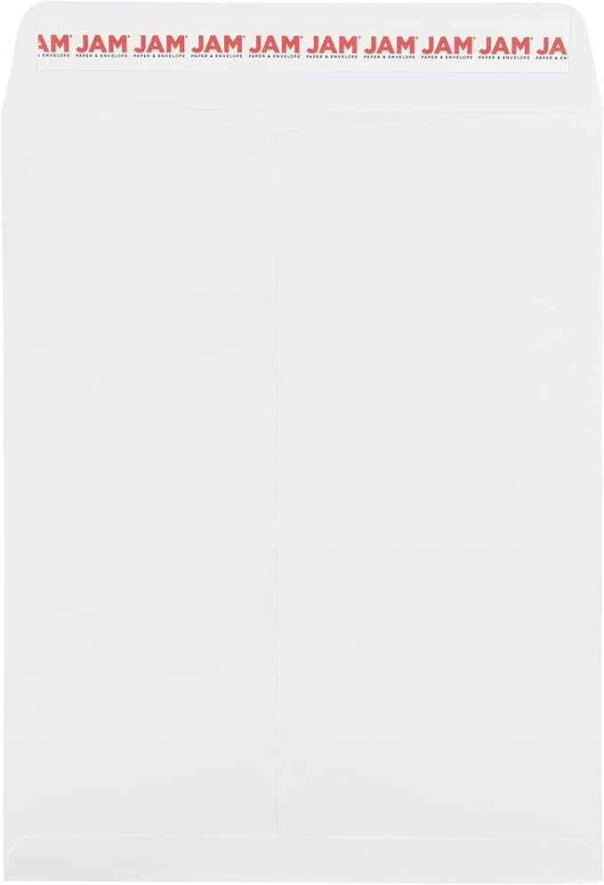JAM PAPER 8 3/4 x 11 3/4 Open End Commercial Envelopes with Peel and Seal Closure - White - 50/Pack