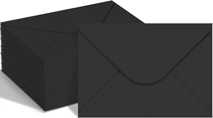 150 Packs of Gift Card Envelopes, Black Mini Envelopes, Gift Card Holder, Business Card Envelopes (4"x2.75") (black)