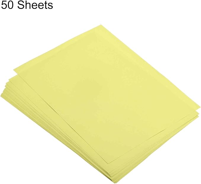 MECCANIXITY 50 Sheets Colored Copy Paper 8.3 x 11.7Inch Printer Paper 80gsm Light Yellow for Office Printing, Document Copying, Invitations, Forms, Art Projects