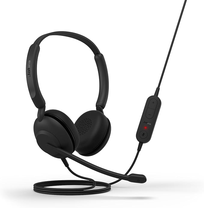 Jabra Evolve 10 Wired USB Headset with Noise-Cancelling Mic, Black | PC and Laptop Use, Easy USB-A Setup, TCO Certified, Inline Call and Volume Controls, Lightweight Design for Online Meetings