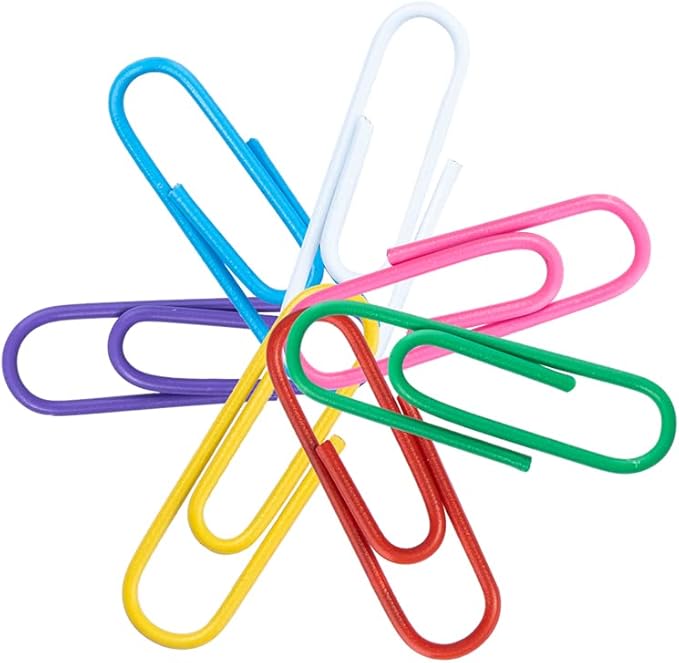 200 Colorful Paper Clips, 28mm - Reusable for School, Office, Folders, Bookmarks, DIY Albums