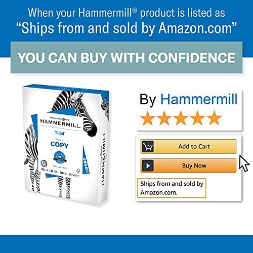 Hammermill Printer Paper, 20 lb Tidal Copy Paper, 8.5 x 11-8 Ream (4,000 Sheets) - 92 Bright, Made in the USA, 162400C