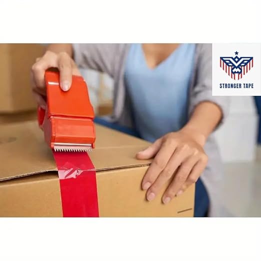Red Carton Sealing Tape, Packing Tape, Moving Tape 2" x 110 Yard,2.0 mil Thick, Heavy Duty (1 Roll)