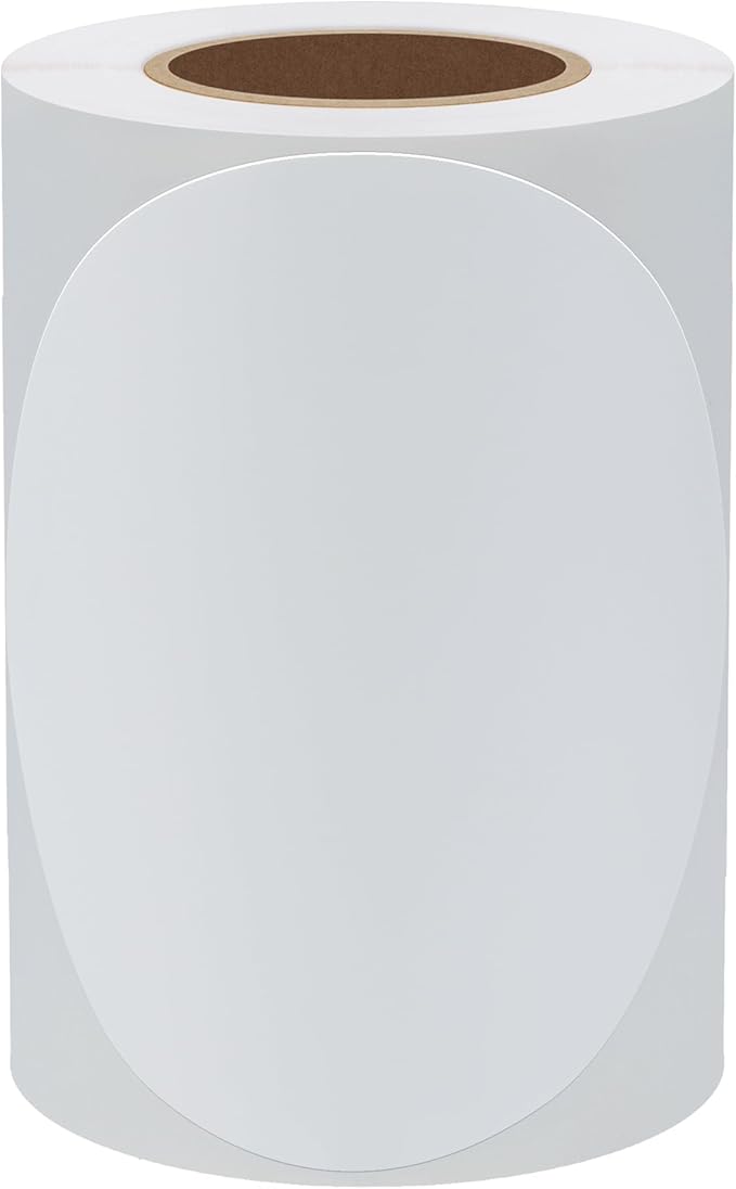 Hybsk White Permanent Color-Code Dot Stickers Round Semi Gloss Paper Stickers Adhesive Label (4 inch)