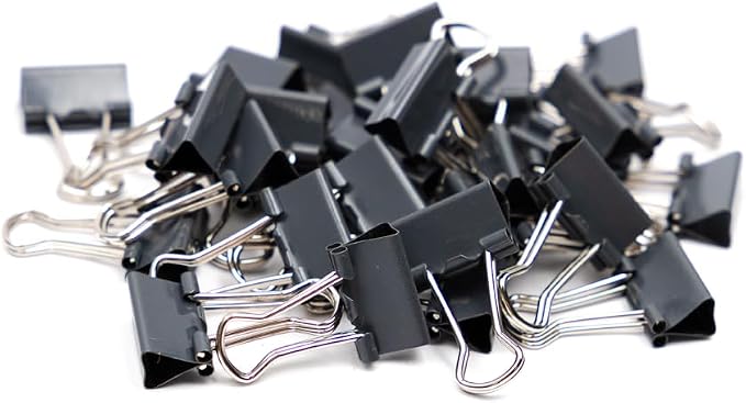 JAM PAPER Colorful Binder Clips - Extra Small - 3/5 Inch (15 mm) - Grey Binderclips - 30/Pack