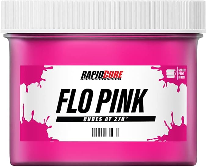 Rapid Cure® Screen Printing Ink Fluorescent Pink (Gallon - 128oz.) - Plastisol Ink for Screen Printing, Fast Curing Fabric Paint - Screen Print Direct®, USA Made