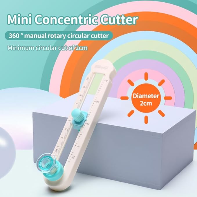 Circle Cutter, Kaluofan Mini Circle Cutters for Crafts, Adjustable Any Size 2-20CM DIY Circular Paper Cutter Multi-Purpose, Circle Cutter Paper with Bottom Blade Guard, Easy Operation, Smooth Cutting