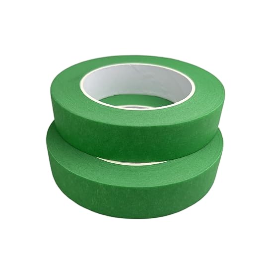 Green Masking Tape, 1 Inch x 55 Yards, 2 Rolls, Painters Tape for Painting, Home, Office, School Stationery, Arts, Crafts, Decoration