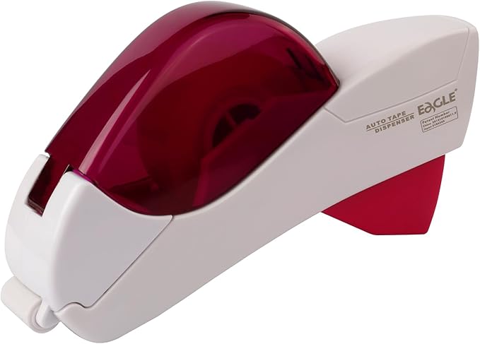 Eagle Automatic Tape Dispenser, Handheld & Portable Design, Office Tape Gun, One-Handed Operation with Safety Blade for Office, Home, DIY or Packaging (Includes 2 Free Tapes) (White)