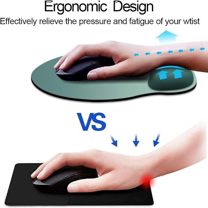 DOOKE ErgoComfort Wrist Rest Mouse Pad-Ergonomic Office Mousepad with Wrist Support-Non-Slip, Design Desk Accessories Mat for Home&Game Decor Bistro Green