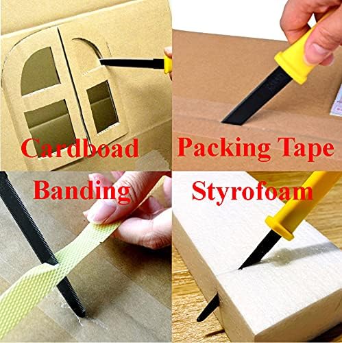 CANARY Cardboard Cutter with Sheath, 7.5" Safe Box Opener/Box Cutter Tool [Non-Stick Coated Blade], Serrated Japanese Stainless Steel Blade, Made in Japan (Bulk Pack of 5)