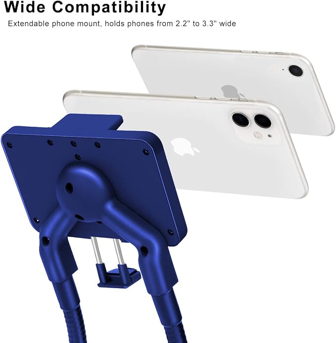 Cell Phone Holder, Universal Lazy Bracket DIY Mobile Phone Stand | Flexible Mount Stand with Multiple Function Blue