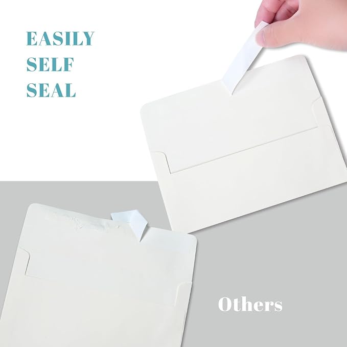 30 Pack 5x7 Envelopes with Cards, Cream White A7 Cards and Envelopes Self Seal for Invitations, Weddings, Greeting Cards, Mailing, Graduation, Party - Printable 5.31 x 7.28 Inches