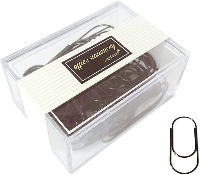 Jumbo Paper Clips, 50pcs 2inch Big PaperClips Durable and Rustproof Coated Large Paper Clips Office Supply Accessories (Black)