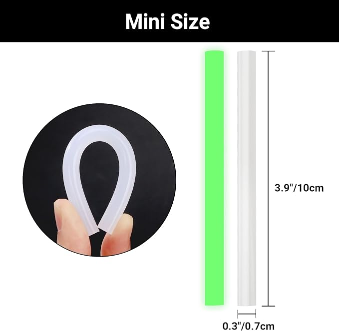 72 Pack Glow in The Dark Glue Sticks Bulk, 0.27x4 Mini Hot Glue Sticks for Car Dent Repair Handmade DIY Art Craft Home Office Project Craftwork Fix & Repairs