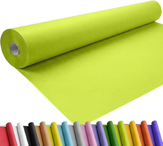SMART&CASUAL 48" x 1,500" (125') Navy Blue Kraft Craft Paper Roll for Gift Wrapping Bulletin Board Bouquet Flower Kids Art Packing Parcel Table Covering 80GSM 55LB (Neon Green, 48" x 125')