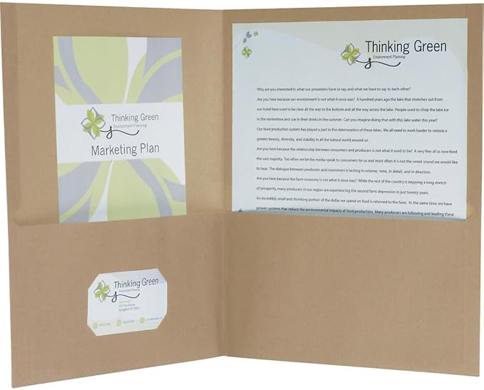 Earthwise by Oxford Two-Pocket Folders, Natural, Letter Size, 25 per Box, (78542) (Pack of 5)