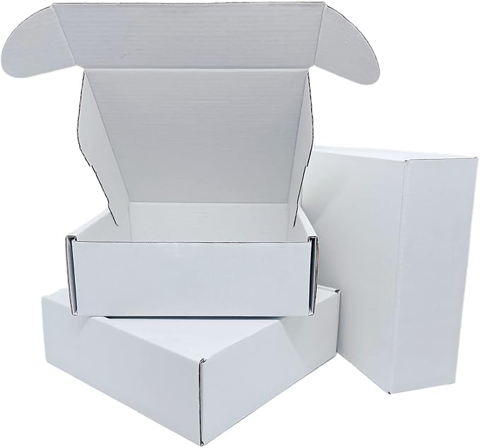 Small White Box 5 x 5 x 1 Inch 50 Pack Recyclable Corrugated Gift Mailers Storage Business Packaging Shipping Boxes