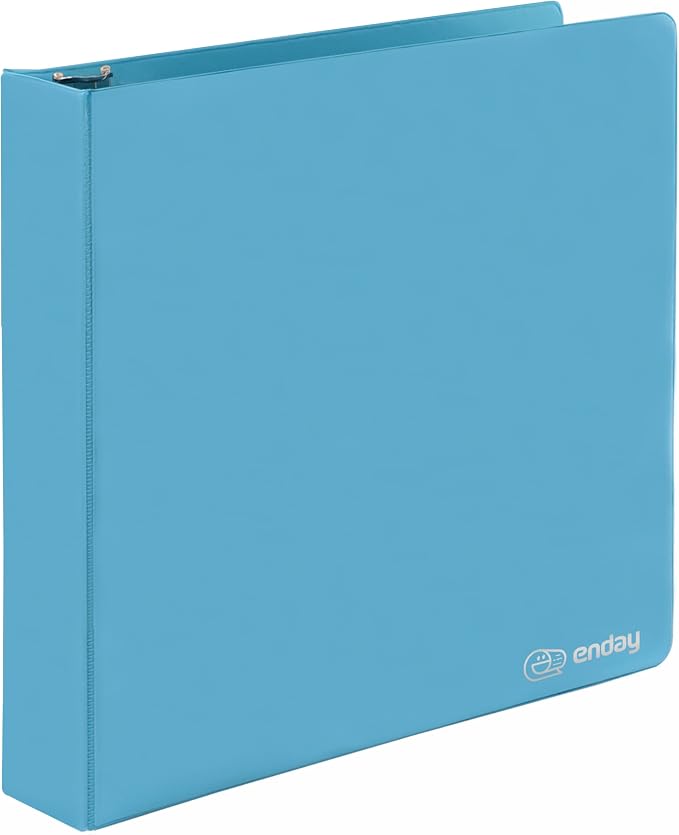 Enday 2 Inch 3 Ring Binder, Blue Heavy Duty Three Ring Binder, 480 Sheets Capacity - 2 Inch Binder for Home School and Office.