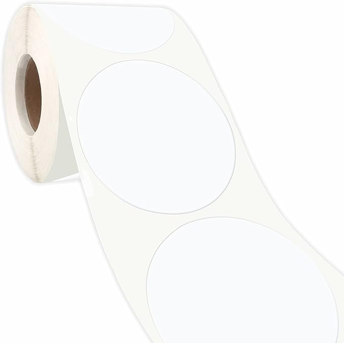 PARLAIM 2”Color Coding Labels Stickers,500 per Roll Round Permanent Adhesive Circle Dot Stickers for Inventory Office Home(White)