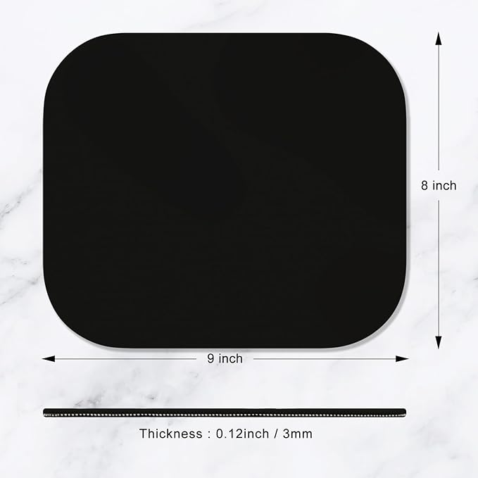 Hsurbtra Mouse Pad, Premium-Textured Small Square Mousepad 8 x 9 Inch Black, Thick 3 mm Anti-Slip Waterproof Rubber Pretty Cute Computer Mat for Office Home Gaming Laptop Men Women Kids