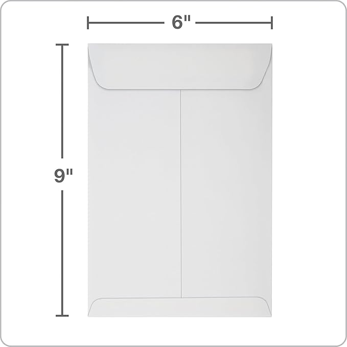 Columbian Catalog Envelopes, 6 x 9, Release & Seal Self-Sealing Closure, 28 lb White Wove (COLO652), 100 per Box (Pack of 10)