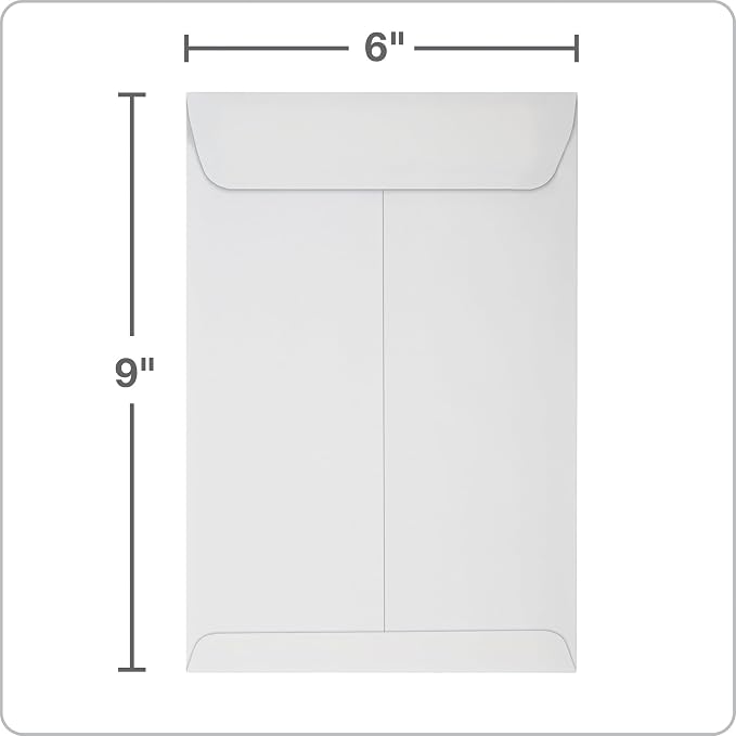 Columbian 6 x 9 Catalog Envelopes, 100 Pack, Catalog-Style with Self Seal Closure, Heavyweight 28 lb Paper, Self Sealing Envelopes for Mailing, Filing and Organizing, White