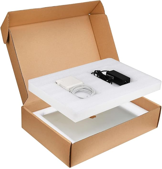 Laptop Shipping Box Great for Laptop Computer Shipping or Storage | Laptop Box with Protection Foam Secure Mailing Boxes Great for Laptop Shipping, Fits Most Size Up to 17.6 Inches (White)