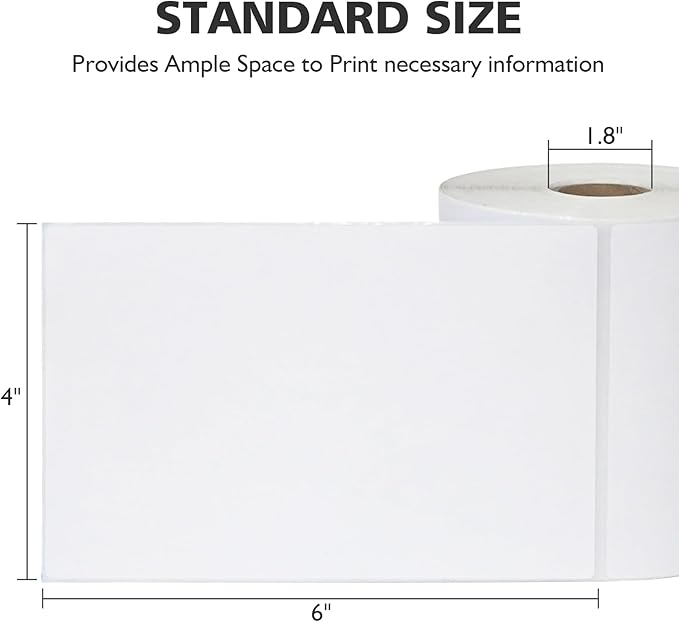 DGBDPACK 4"x6" Direct Thermal Shipping Labels 2400 Lables/8 Roll (300 Pcs per Roll) Compatible with Zebra Rollo Beeprt Printer Permanent Adhesive