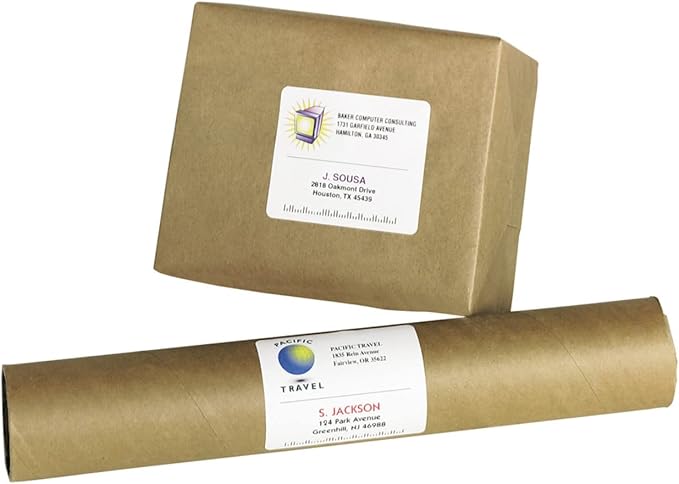 Avery Repositionable Printable Shipping Labels with Sure Feed, 3-1/3" x 4", White, 600 Blank Mailing Labels (58164) (Pack of 5)