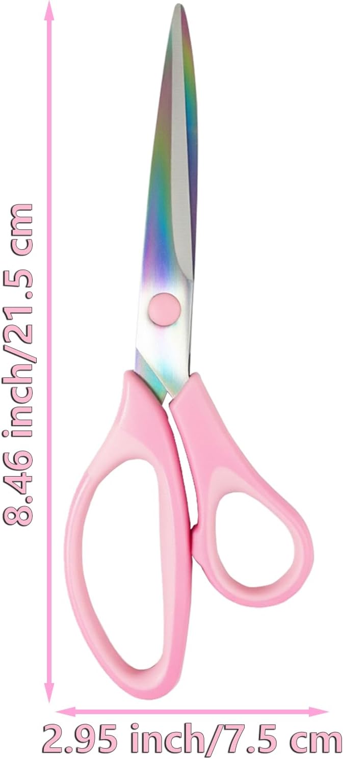 Pink Scissors for Office School Home Craft Sewing Fabric, 8 Inch (1 Pack) | All Purpose, Stainless Steel, Pink