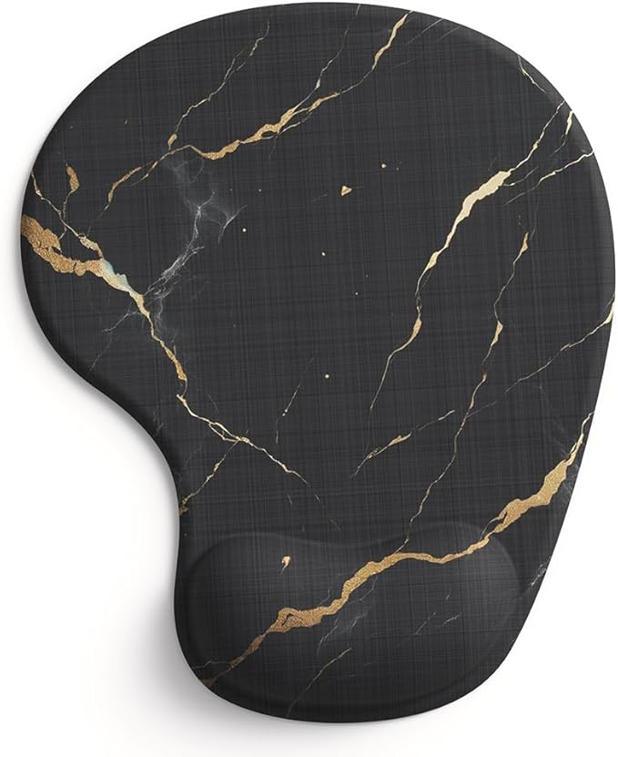 Office Mousepad with Gel Wrist Support - Ergonomic Gaming Desktop Mouse Pad Wrist Rest - Design Gamepad Mat Rubber Base for Laptop Computer -Silicone Non-Slip Special-Textured Surface (15MarbleB)