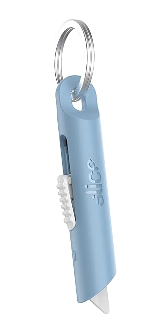 Slice Mini Pen Cutter | Keychain Knife and Box Cutter | Retractable Safety Cutter | Sky