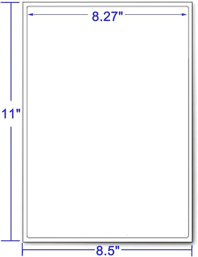 LabelMore 200 Sheets, Printable Sticker Paper, 8.5" x 11" Sticker Printer Paper Sheet for Laser & Inkjet Printers