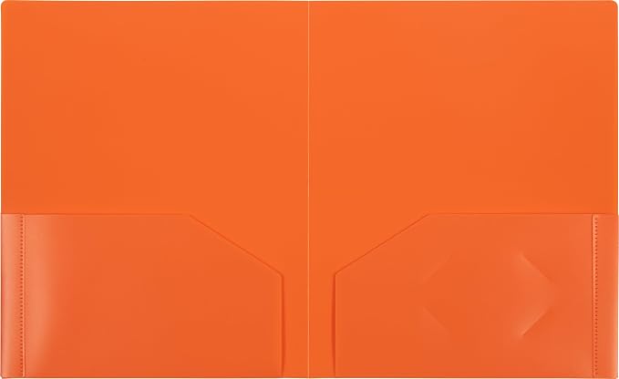 JAM PAPER Heavy Duty Plastic 2 Pocket Extra Tough School Folders - Assorted Fashion Colors - 6/Pack