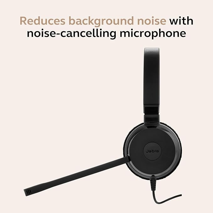 Jabra Evolve 20 Wired Headset (2025 Edition) with USB-A/USB-C, Black | Dual-Ear Design for Office and Home, In-Line Call Controls, Certified for Microsoft Teams, Comfortable Fit for All-Day Use