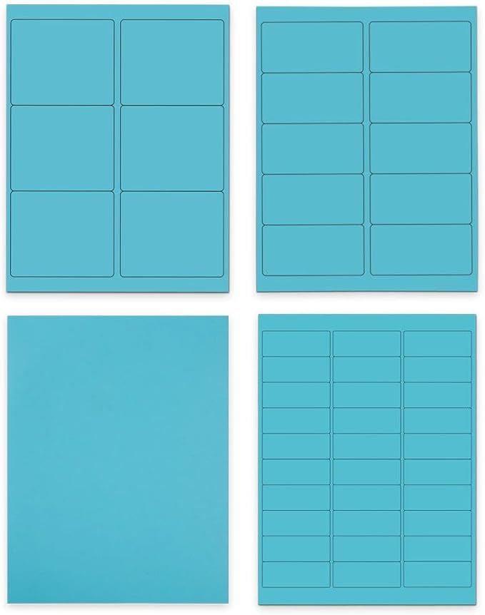 JAM PAPER Shipping & Mailing Address Labels - Multi Size Assortment - Blue - 370/Pack