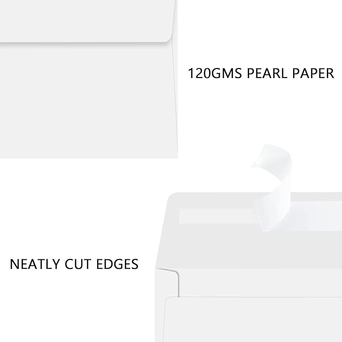 YINUOYOUJIA 50 Packs of A7 envelopes for invitation, 5x7 envelopes for Cards-Self Seal, Square Flap, Great for Wedding, Baby Shower, Mailing, Birthday Party (white)
