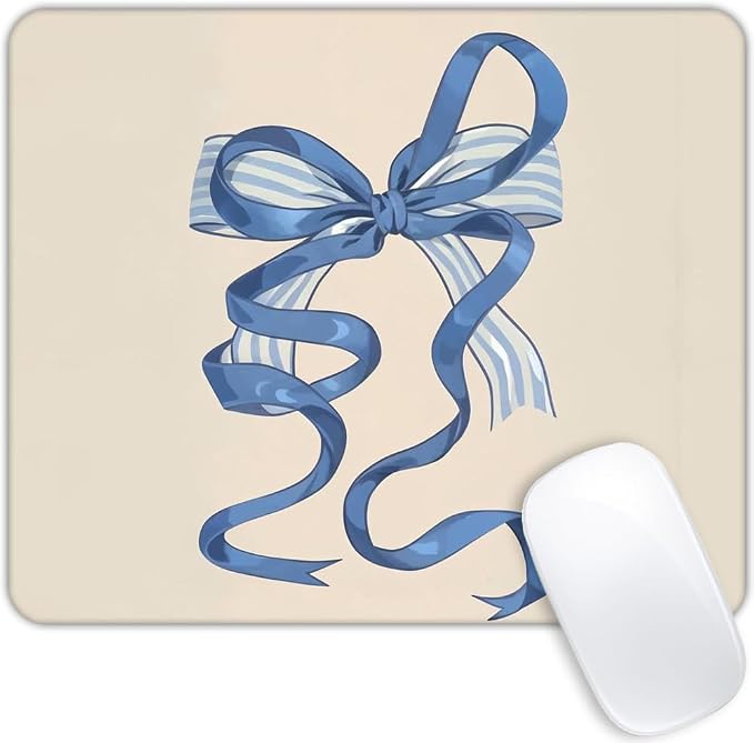 Heartstrings Blue Bow Coquette Mouse pad Customized Mousepad Non-Slip Rubber Base Mouse Pads for Computers Laptop Office Desk Accessories Mouse pad