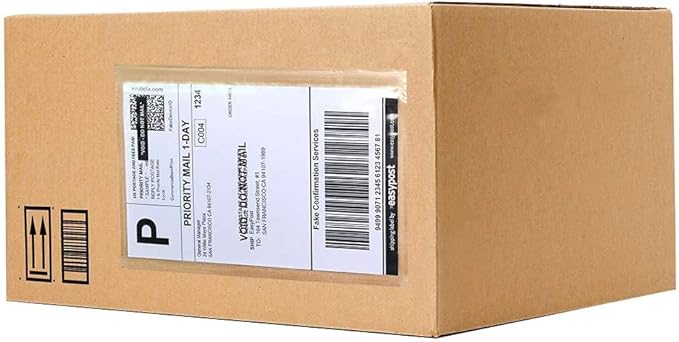 SJPACK 6" x 9" Packing List Envelopes, 1000 Packs Clear Self Adhesive Shipping Labels Pouches