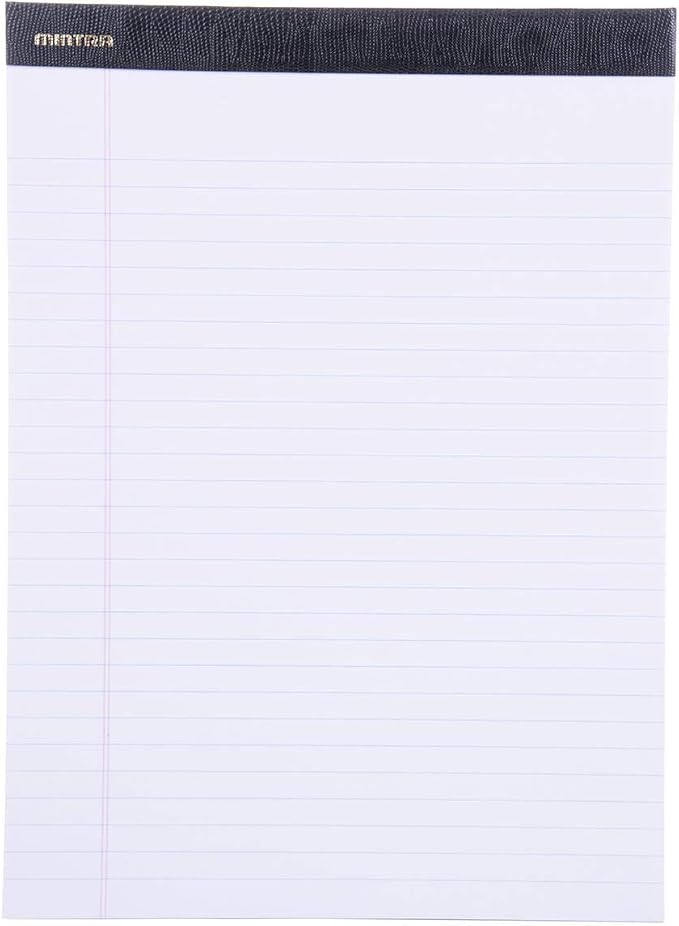 Mintra Office White Legal Pads – Ruled Notepads and Micro-Perforated Sheets, Ideal for Writing, Note-Taking & Creativity, Office, or Professional Use, Premium Pad 6 pack, 8.5"x11" (Wide Ruled)