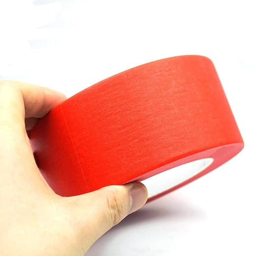 Red Painters Tape 2 inch Wide, Red Masking Tape 2 inch x 55 Yards Paper Tape for Arts DIY Crafts Painting Labeling Decoration School Projects Home Office