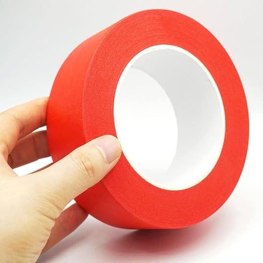 Red Painters Tape 2 inch Wide, Red Masking Tape 2 inch x 55 Yards Paper Tape for Arts DIY Crafts Painting Labeling Decoration School Projects Home Office