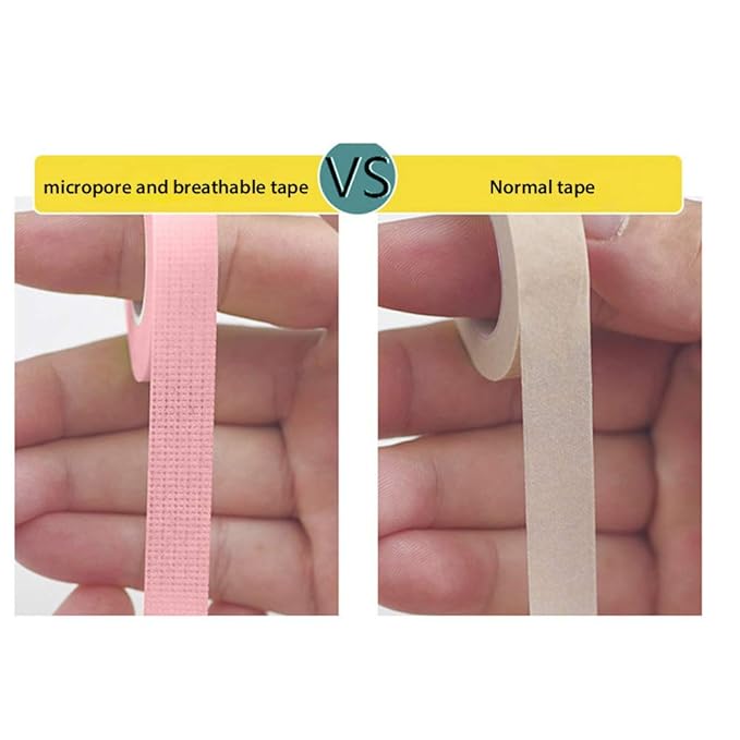 G2PLUS 6 Rolls PE Micropore Medical Tape Roll, 1/2'' x 59 Yards Lash Tape, Pink Eyelash Tape for Eyelash Extensions, Wound, Sensitive Skin - Individual Package