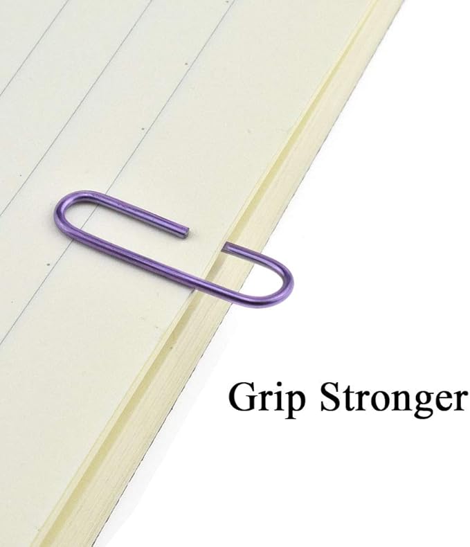 HAHIYO Paper Clips 1.3" (33mm) Length Purple Paperclips Vinyl Coated Prevent Scratching Tearing The Pages Sturdy for Bookmark Organize Home Office School 120 Pack