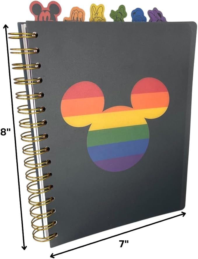 Disney Pride Spiral Tab Journal Diary Notebook, Mickey Mouse Rainbow Pride Journal