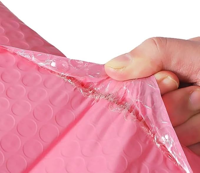 Water Resistant Bubble Envelope Mailers [25 Pack] 6 inch x 9 inch #0 Pink Poly Padded Shipping Envelopes Self Sealing Cushioned Packaging Bags