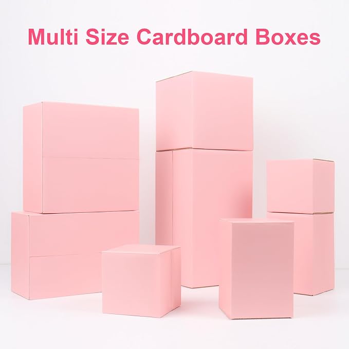 Small Shipping Boxes 6x6x6 Inches, 30 Pack Pink Corrugated Cardboard Boxes, Cube Mailer Boxes for Small Business Packaging Mailing